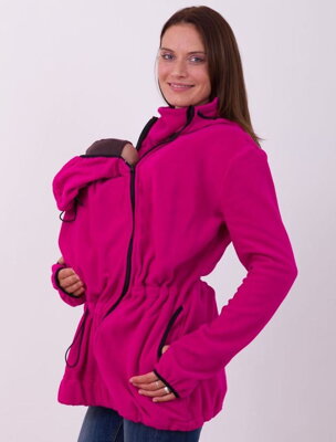 Nosící fleece mikina Nina (pouze přední nošení), sytě růžová