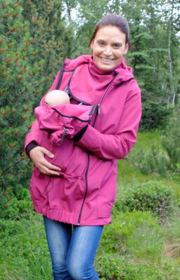 Softshellová těhotenská a nosící bunda Pavla 2, fuchsiově růžová