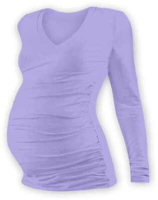 Těhotenské tričko Vanda, dlouhý rukáv, světle fialové