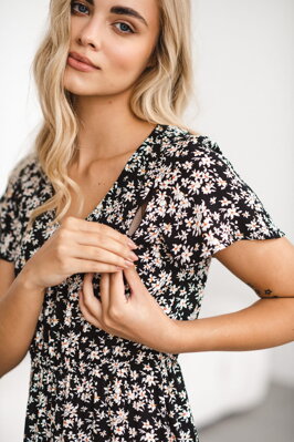 Těhotenské, kojící šaty Lovely Midi Dress Black SS