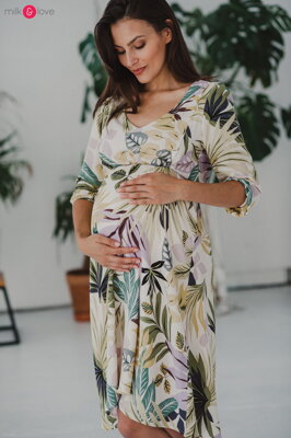 Těhotenské, kojící šaty Lovely Midi Dress Cream