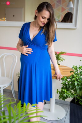 Těhotenské, kojící šaty Milk Shake Classic Blue