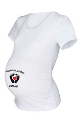 Vtipné těhotenské tričko kr.rukáv, bílé
