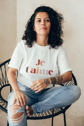 Kojící triko se zipy  JE T'AIME 