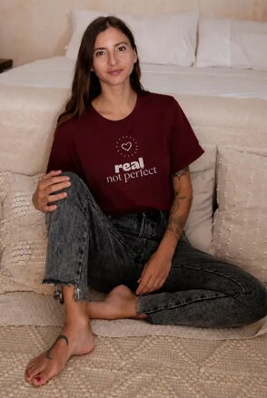 Kojící tričko se zipem Real Burgundy