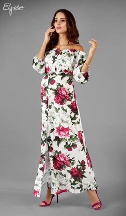 Těhotenské maxi květinové šaty Rosia