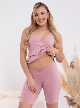 Těhotenské krátké legíny pod bříško Formommy Gaja Dust Pink