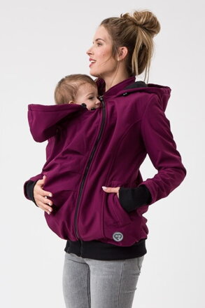 Těhotenská a nosící softshellová bunda Everest 6v1, Plum