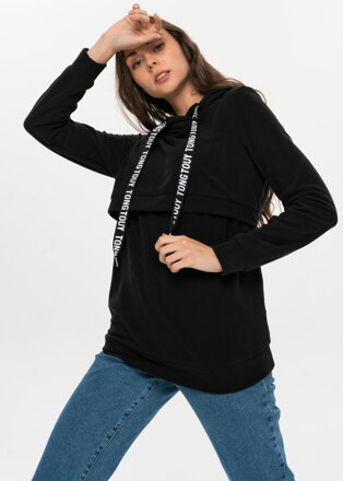 Fleecová kojící mikina Jolie, Black