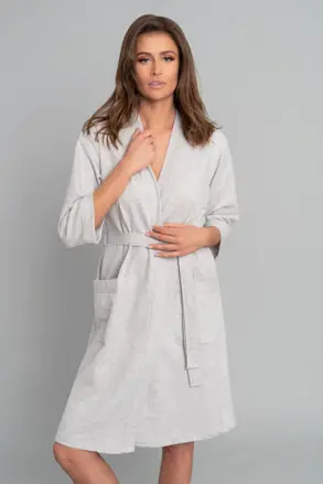 Těhotenský župan Karla, 3/4 rukáv, Grey Melange