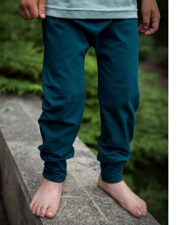 Dětské kalhoty baggy, lehké, tm.zelené