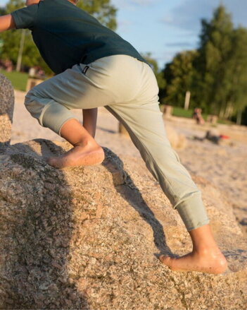 Dětské kalhoty baggy, lehké, olivové