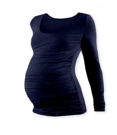 Těhotenské tričko Johanka, dlouhý rukáv, tmavě modré XXL/3XL
