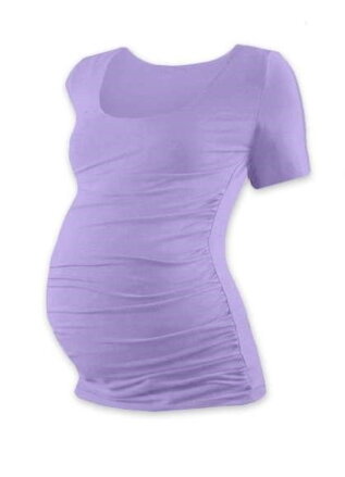 Těhotenské tričko Johanka, krátký rukáv, levandulově fialové S/M