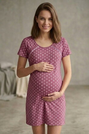 Těhotenská noční košile 21306 Pink Dots
