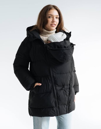 Zimní těhotenská a nosící péřová bunda 3v1 Love&Carry, Black