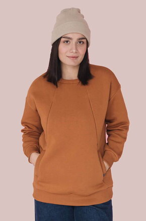 Těhotenská a kojící oversized mikina love&carry Curry