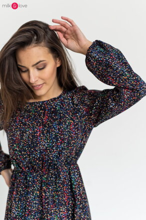 Těhotenské, kojící šaty dl.rukáv, Lovely Dress Navy