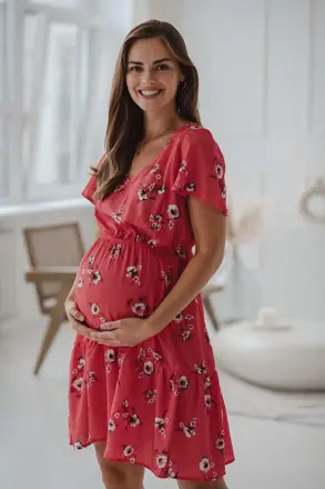 Těhotenské, kojící šaty Lovely Dress Coral SS