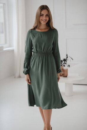 Těhotenské, kojící šaty, dl.rukáv, Lovely Midi Dress Mint