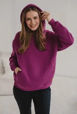 Hrubá těhotenská a kojící oversized mikina Motherhood Violet