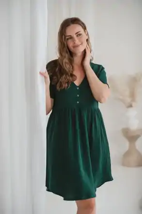 Mateřská noční košile Aurora Bottle Green