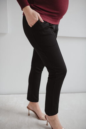 Těhotenské elegantní kalhoty GraceFit Mama Black