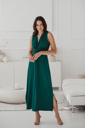 Těhotenské, kojící maxi šaty Loop Maxi Dress Bottle Green