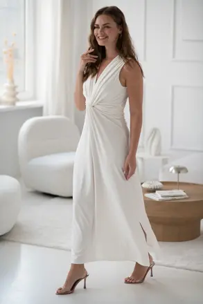 Těhotenské, kojící maxi šaty Loop Maxi Dress Cream