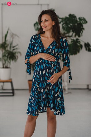 Těhotenské, kojící šaty Two Ways Midi Dress Navy Blue