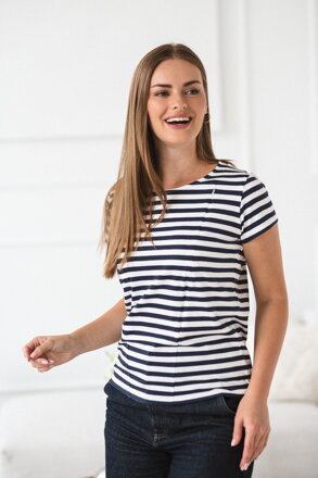 Pruhované tričko ke kojení MamaFlow Blue Stripes