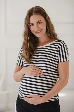 Kojící tričko, halenka Two Ways Navy Stripes I, kr.rukáv