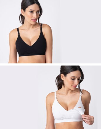 Bambusové mateřské podprsenky Seraphine - 2-pack Black/White