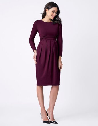 Těhotenské, kojící šaty Seraphine Peachey Burgundy