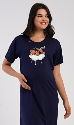 Noční košile na knoflíky Good Night tmavě modrá