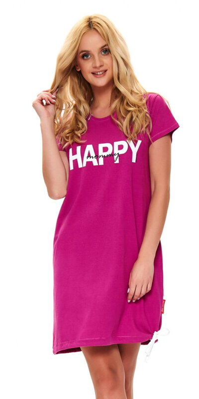 Mateřská noční košile 9504 Happy Mommy Fuchsie Mateřská noční košile 9504 Happy Mommy Fuchsie