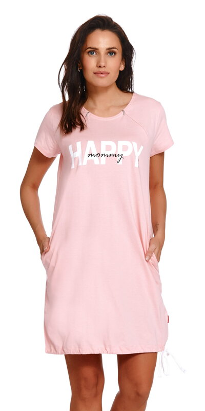 Mateřská noční košile 9504 Happy Mommy růžová Sweet Pink