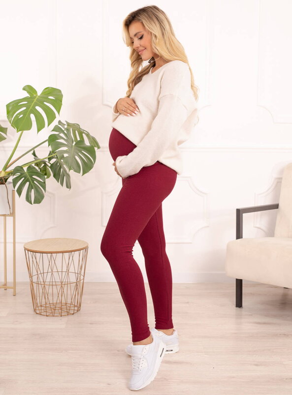 Těhotenské zateplené legíny na zimu Formommy Burgundy