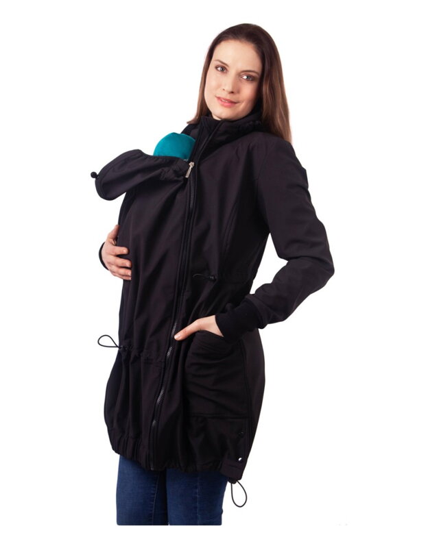 Softshellová nosící bunda Andrea s těhotenskou vsadkou, černá