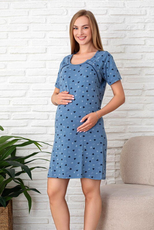 Těhotenská noční košile 21303 Blue Hearts