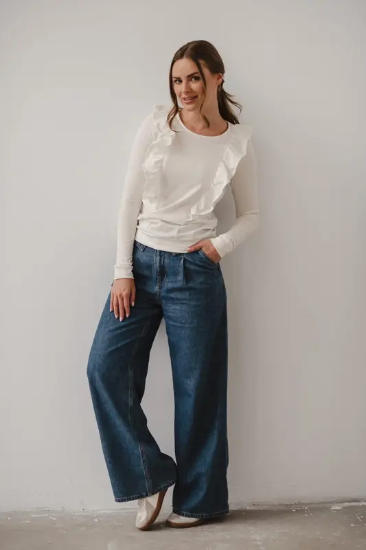 Kojící tričko, halenka Milky Waves Creme, dl.rukáv