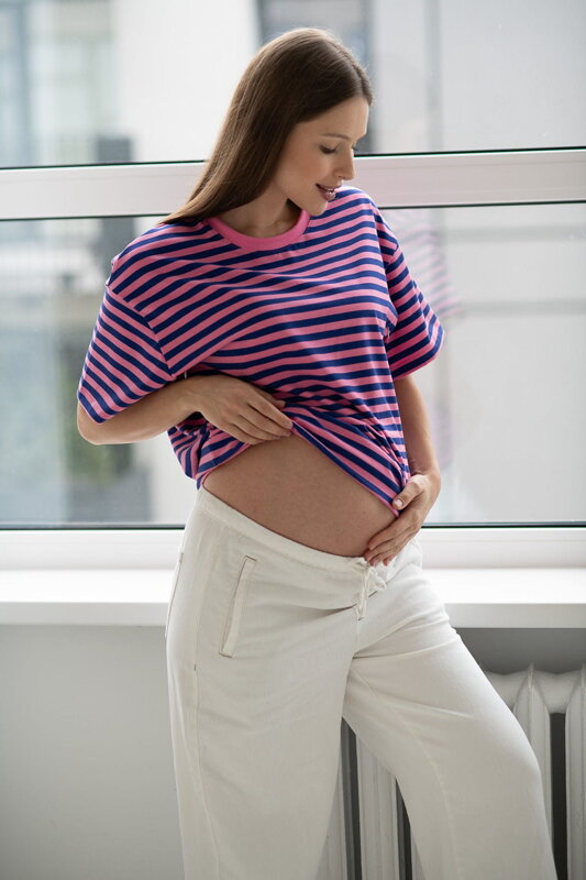 Triko ke kojení Mamahood Pink Stripes Triko ke kojení Mamahood Pink Stripes