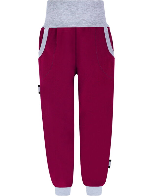 Dívčí softshellové kalhoty s fleecem,vínové 