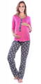 Těhotenské a kojící pyžamo MijaCulture Pink / Graphite