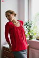 Těhotenská, kojící halenka Kangaroo 7/8 rukáv, Red