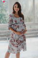 Těhotenské, kojící šaty Lovely Midi Dress Grey