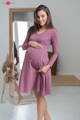 Těhotenské, kojící šaty Mama Rose Brown, dlouhý rukáv