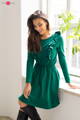 Kojící šaty Milky Waves Bottle Green Dress, dlouhý rukáv