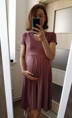 Těhotenské, kojící šaty Mommy Chic Rose Brown