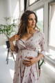 Těhotenské, kojící šaty Two Ways Midi Dress Powder Pink